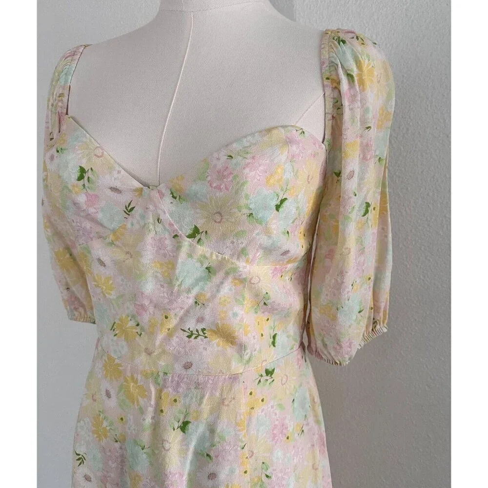 Sophie Rue by Anthropologie Puff Sleeve Mini Floral Dress Cottagecore - Picture 3 of 10